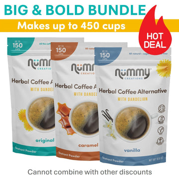 Big & Bold 3-Pack Original, Caramel, Vanilla 300g each (up to 450 Cups) Nummy Creations